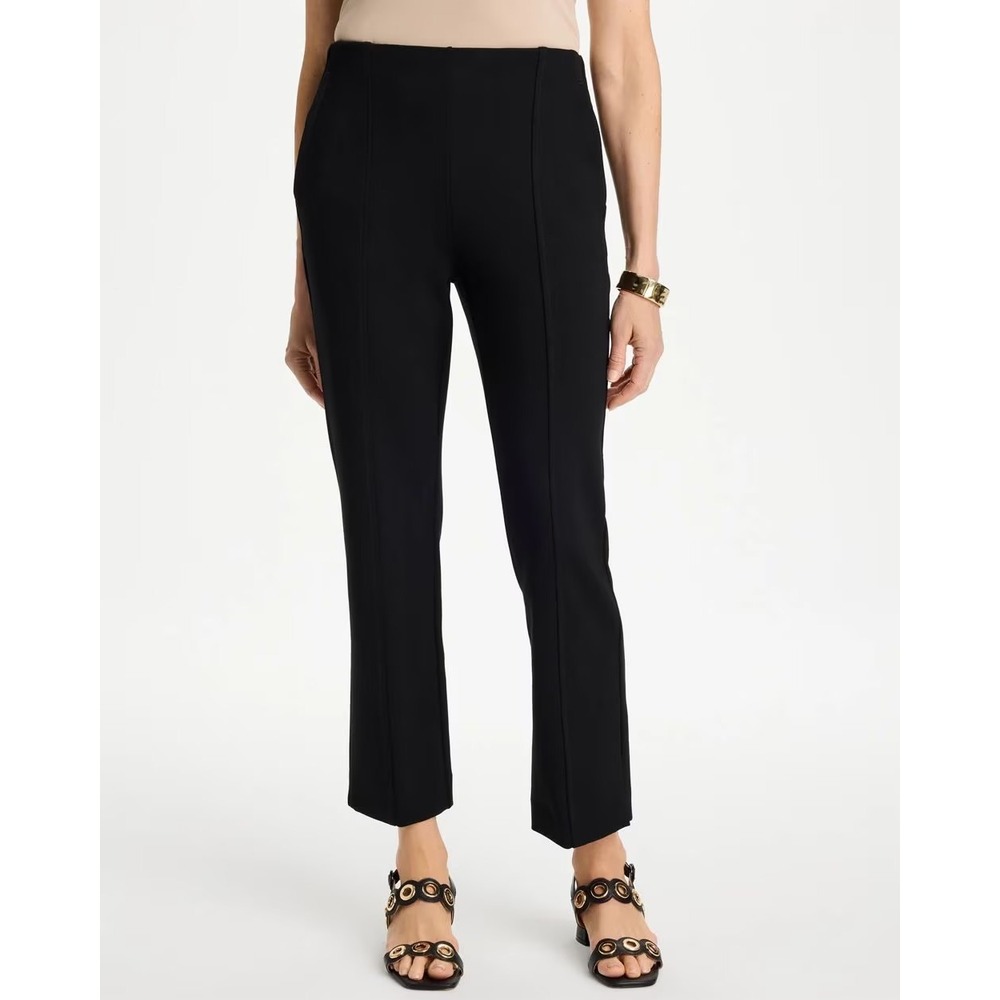 Chicos Juliet Ankle Pants Black Pull On Ponte Stretch Office Womens 3 US XL 16